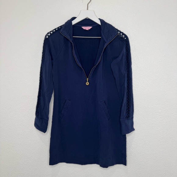 Lilly Pulitzer Blue Popover Long Sleeve Dress - Picture 2 of 3